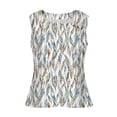 thumbnail image 6 of Vintage Leaf Graphic Tank Top for Women Sleeveless Square Neck Side Button Trim Loose Fit Breathable Summer Sleeveless Shirt For Daily Wear, 6 of 8