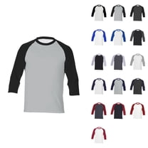 Men's 3/4 Sleeve Baseball Shirt, Casual Raglan Tee, Loose Fit Lightweight Crew Neck Pullover Top for Unisex