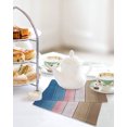 thumbnail image 4 of Pink Blue Brown Kitchen Dish Towels for Drying Dishes Set of 3, Farmhouse Gradient Wooden Plank Art Waffle Weave Microfiber Hand Tea Bathroom Towels Quick Dry & Absorbent Towel 12x12, 4 of 7