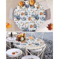 thumbnail image 6 of Round Fitted Tablecloths Thanksgiving Colorful Pumpkin Waterproof Table Cover for Kitchen Dining Party Decor Autumn Floral Leaves,45"-54", 6 of 6