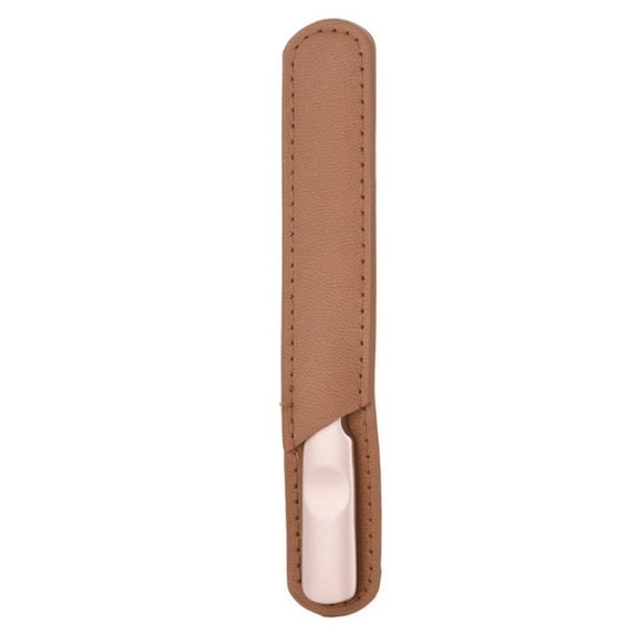 Stainless Steel Nail Files Metal Nail File with Leather Case, Fingernails Double Sided Nail Files with Anti-slip Handle, Manicure Pedicure Tool for Fingernail Toenail, Fine and Coarse