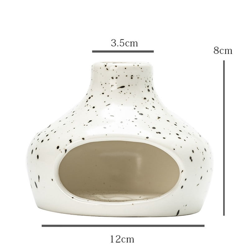 Speckled White Glaze Palo Santo Holder - Ceramic Incense Burner with Ash Catcher, Wabi-Sabi Style Palo Santo Holder Stick Holder for Smudging, Meditation, Yoga & Scandinavian Home Decor