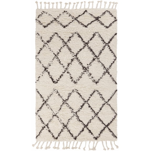 BoutiqueRugs Catoosa Bohemian/Global Area Rug - Charcoal, Ivory - 2' x 3'
