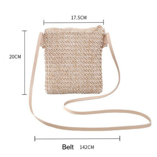 Bmnmsl Ladies Summer Straw Shoulder Bags Hand-Woven Crossbody 