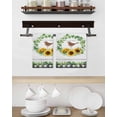 thumbnail image 3 of Spring Eucalyptus Sunflower Kitchen Dish Towels for Drying Dishes Set of 2, Farmhouse Birds Gray Wood Waffle Weave Microfiber Hand Tea Bathroom Towels Quick Dry & Absorbent Towel 15.7x23.6, 3 of 7