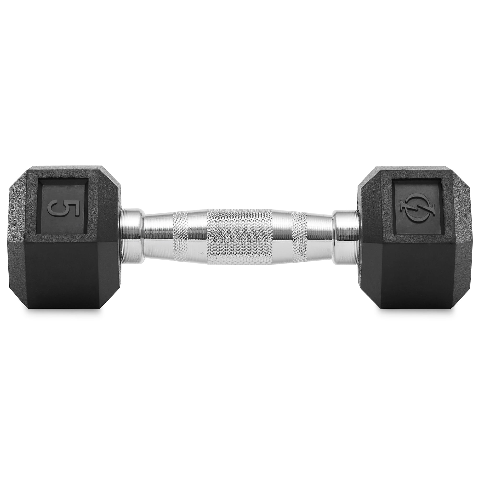 Philosophy Gym Rubber Coated Hex Dumbbell Hand Weights, 5 lb Pair