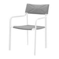 thumbnail image 3 of Side Dining Chair and Table Set, Aluminum, Metal, Steel, White Grey Gray, Modern Contemporary Urban Design, Outdoor Patio Balcony Cafe Bistro Garden Furniture Hotel Hospitality, 3 of 10