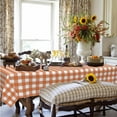 thumbnail image 4 of Fall Orange White Tablecloth Autumn Buffalo Plaids Rectangle Tablecloth 60 Inch X 84 Inch Table Cloths Cover Mat Spill Proof Table Covers for Kitchen Party Dinner Tabletop Decoration, 4 of 6