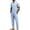 Light Blue, variant on LEKWK 2 Piece Pajama Set for Men Short Sleeve Button Down Shirt and Drawstring Pants Lightweight Breathable Sleepwear Summer Casual Lounge Outfit White XXL