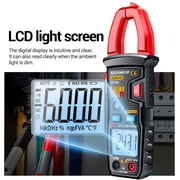 Smart Clamp Multimeter, 600A AC Current Clamp Meter with Auto-Ranging, NCV Function, LCD Display, Measures Voltage, Resistance, Capacitance, Ideal for Home, Auto, and Electrical Repairs