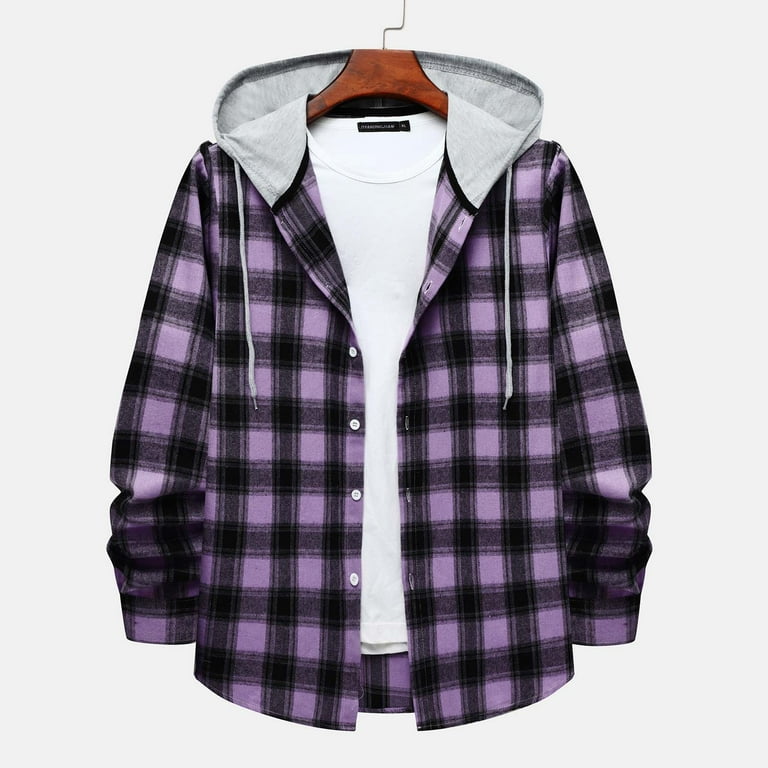 Lightweight flannel hoodie sale