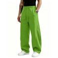 thumbnail image 3 of Dresfit Baggy Sweat Pants for Men Drawstring Big and Tall Wide Leg Sweatpants Fall Winter Elastic Waist Lounge Trousers Oversized Straight Leg Y2k Pants XL, 3 of 8