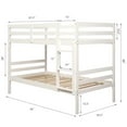 thumbnail image 3 of Costway Twin Over Twin Wood Bunk Beds Ladder Safety Rail White, 3 of 12