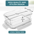 thumbnail image 6 of Razab 6.5 Cup, 52oz Large Glass Storage Containers with Lids (4-Pcs), Leakproof, Bpa Free Meal Prep Containers for Lunch and Leftovers, 6 of 8