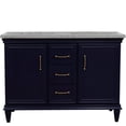 thumbnail image 2 of 49 in. Double Wooden Vanity Blue with Gray Granite Rectangle Sink, 2 of 12