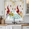 thumbnail image 3 of Swag Valance Curtains for Windows, Beige Gnomes Daisy Light Filtering Kitchen Curtains with Rod Pocket, Pastoral Country Garden Floral Window Treatment Valances for Living Room, 36x63 - 2 PCS, 3 of 9