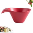 thumbnail image 2 of Asymmetric Ceramic Bowl Modern Matte Salad Bowl Saucer Appetizer Tableware (Red), 2 of 8