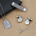 thumbnail image 5 of Bling Jewelry Mens Monogram Initial  Sterling Silver Shirt Cufflink for Men Gift, 5 of 5