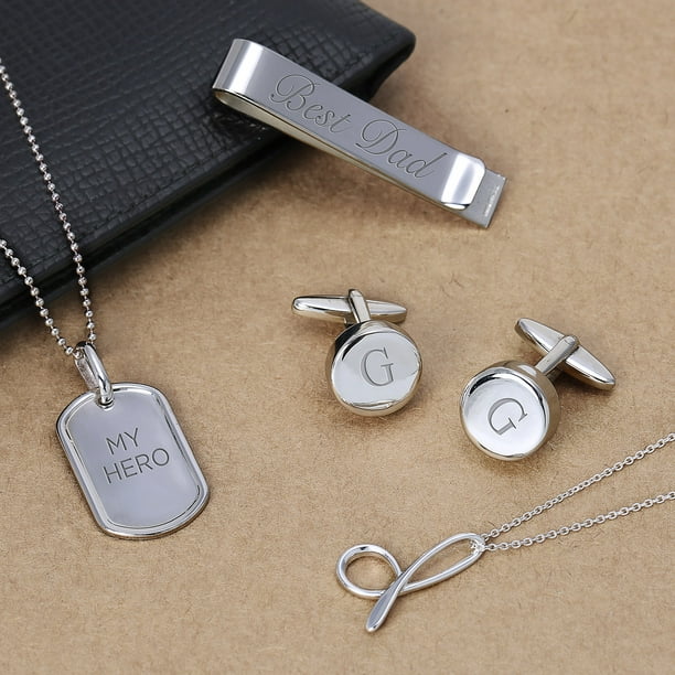 Personalized Traditional Mens Medium Army Military Dog Tag Pendant Necklace for Men Teens .925 Sterling Silver Long Bead Ball Chain 16 Inch Customizable Walmart