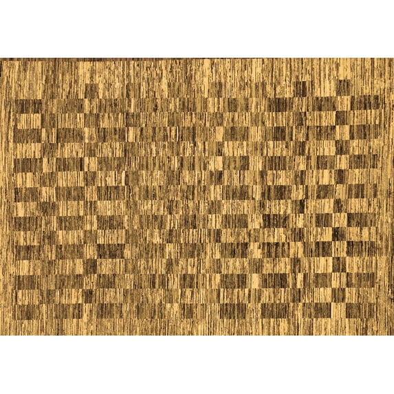 Ahgly Company Indoor Rectangle Checkered Brown Modern Area Rugs, 7' x 10'