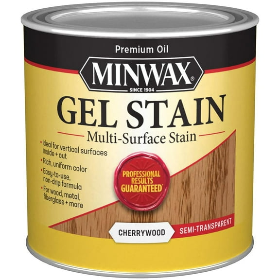 4-Pack of 1 qt Minwax 66070 Cherrywood Gel Stain Multi-Surface Stain, Semi-Transparent