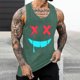 thumbnail image 2 of Camisetas de Tanque de los Hombres Tanque de los Hombres Incolor Gradiente de Impresión Cuello Redondo Correa Delgada Fuga Atrás Regular Casual Deportes Blusas de Tanque, 2 of 5