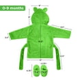 thumbnail image 4 of Rising Star Baby Bathrobe Set for Boys, Toddler Bathrobe with Hood, Matching Slippers and Turban, Soft Plush Cotton Boys Bathrobe, Green Aligator, 4 of 6