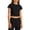 0-Black216, variant on Hienoo Toddler Girls' Short Sleeved T Shirt Solid Crew Neck Crop Top Casual Summer Tee