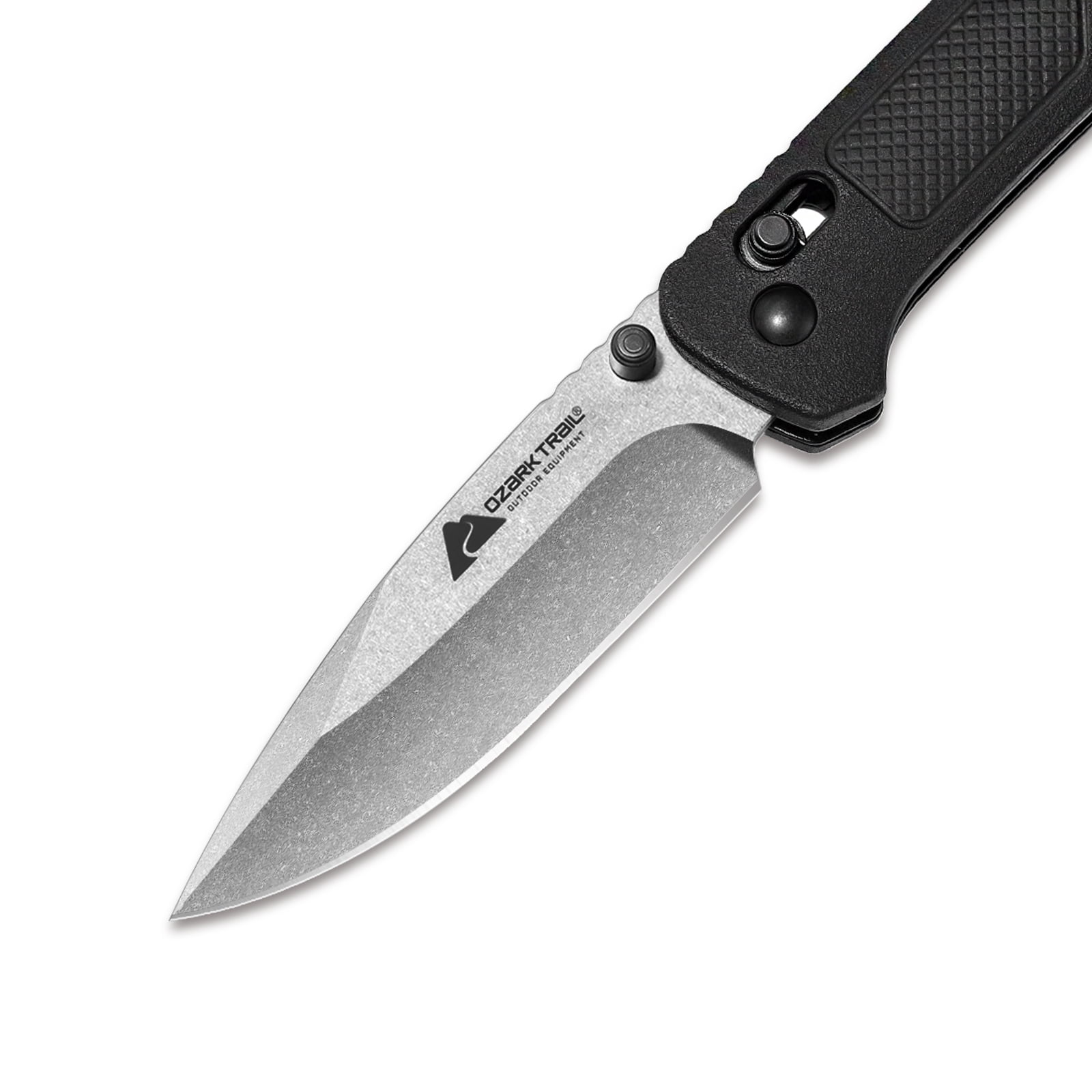 Ozark Trail 7.5 inch Folding Knife,D2 Blade,Black Handle, Slide Lock Pocket Knives