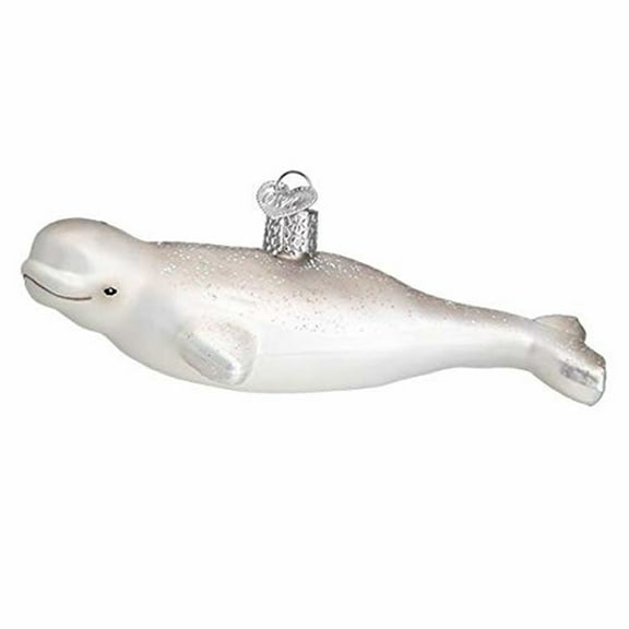Old World Christmas Beluga Whale Holiday Ornament Glass