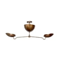thumbnail image 2 of 3 Light Curved Shades Pendant Mid Century Modern Raw Brass Sputnik chandelier light Fixture, 2 of 6