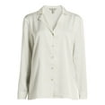 thumbnail image 5 of Nine.Eight Women's Satin Button Down Shirt with Long Sleeves, XS-3XL, 5 of 5