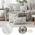thumbnail image 6 of Colorful Botanical Spring Outdoor Waterproof Pillow Covers, Farmhouse Summer Leaves Decorative Square Throw Pillowcase Sofa Cushion Sham for Patio/Couch/Chair, 16"x16" 2 Pack, 6 of 8