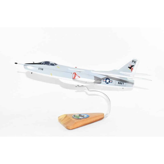 VQ-1 World Watchers EA-3b Skywarrior Model, 1/50th Scale, Mahogany
