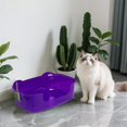 thumbnail image 6 of EGYMEN Large Cats Litter Box, Spacious Pet Litter Tray for Big Cats, Open-Top Cat Waste Container, Leak-Proof Cat Toilet with Easy Access (Purple), 6 of 6