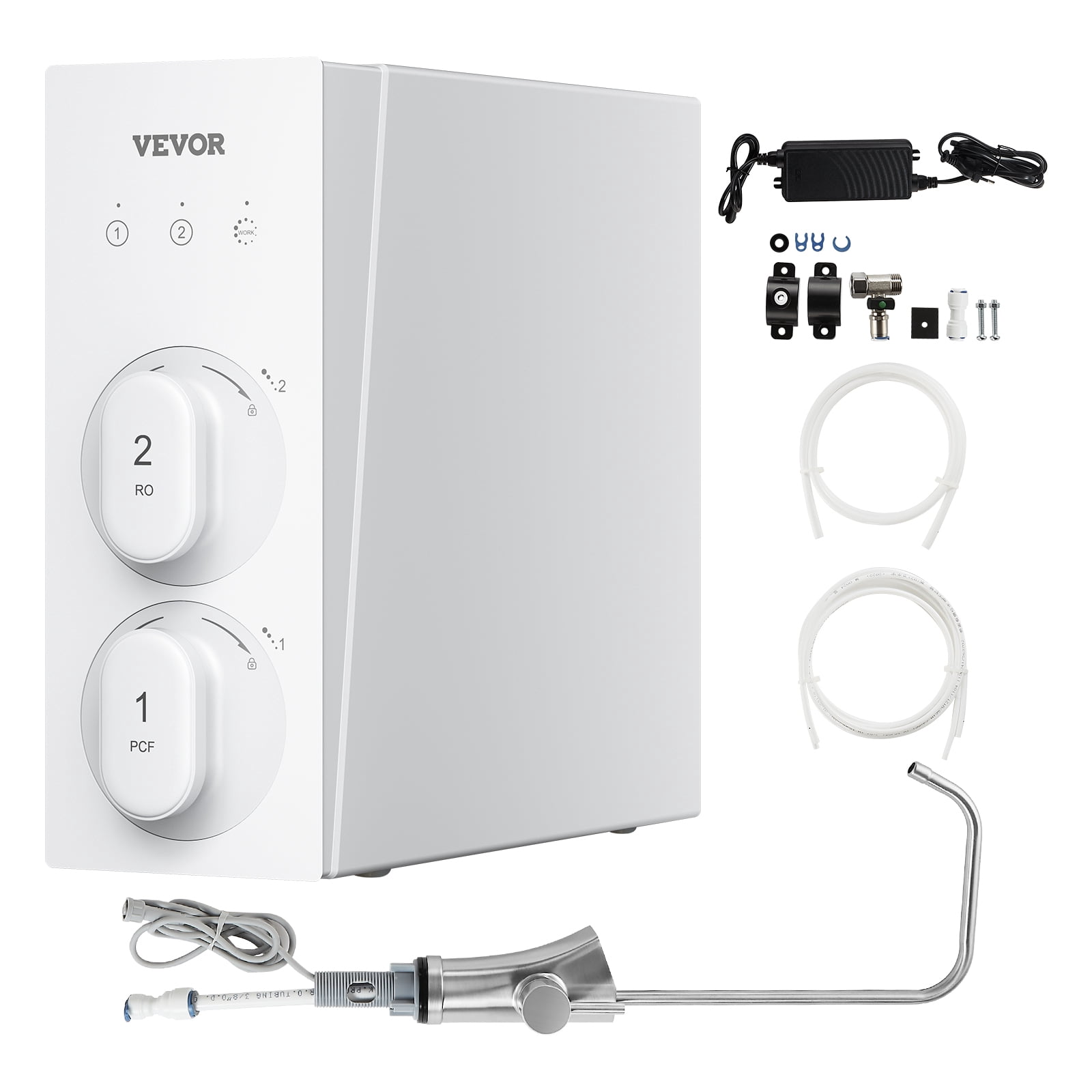 VEVOR Reverse Osmosis System, 800 GPD 8-stage Tankless Reverse Osmosis Water Filter, NSF Certified TDS Reduction, Under Sink Water Filtration System with Smart Display Faucet, 2:1 Pure to Drain Ratio