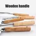 thumbnail image 3 of Juego de herramientas de jardín de acero inoxidable, 5 uds., con mango de madera, regalo para mujeres y hombres, rastrillo, pala, herramienta de deshierbe, 3 of 8