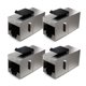 thumbnail image 1 of 4x CAT6a Keystone Module Patch Cable Coupling Shielded Connector 2x RJ45 Socket Network Patch Panel Support Keystone Extension, 1 of 4