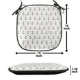 thumbnail image 5 of Anchor Chair Seating Cushion Set of 6, Anchors and Colored Hearts Sailor Holiday Escape Seaside Explore Life, Seat Pads for Office with Anti-slip Backing, 16"x16", Eggshell Charcoal Grey, by Ambesonne, 5 of 7