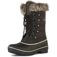 thumbnail image 1 of Dream Pairs Mujeres Botas de nieve impermeables Piel sintética Media pantorrilla con cordones Botas de nieve cálidas de invierno DP-CANADA Dream Pairs DP-CANADA, 1 of 5