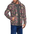 thumbnail image 2 of Honeii Rose Mix Leopard Print Hoodies for Men, Pullover & Full Zip, Breathable Zip up Hoodie, Sweatshirt-Small, 2 of 5