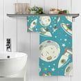 thumbnail image 4 of Coolnut Cute Doodle Astronaut Bath Towels with 1 Washcloth, 27"x54" + 12"x12"100% Cotton Bathroom Towels Set, Ultra Absorbent and Super Soft Bath Towel for Hotel, Home, 4 of 6