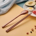 thumbnail image 3 of Palillos de cocina coreana, vajilla, cuchara de madera, palillos de madera, vajilla portátil de tres piezas para picnic al aire libre, 3 of 5