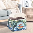thumbnail image 3 of Yayeee Collapsible Cube Storage Bin with Lid Fabric Closet Decorative Basket with Handles, Red Goldfish, 3 of 7