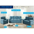 thumbnail image 5 of Pemberley Row Linen Blue 3-Piece Recliner Sofa Set Adjustable, 5 of 8