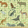 thumbnail image 2 of Ambesonne Zoo Fabric by the Yard Upholstery, Zebra Fox Beaver Antelope Lemur, 2 Yards, Pale Yellow Multicolor, 2 of 5