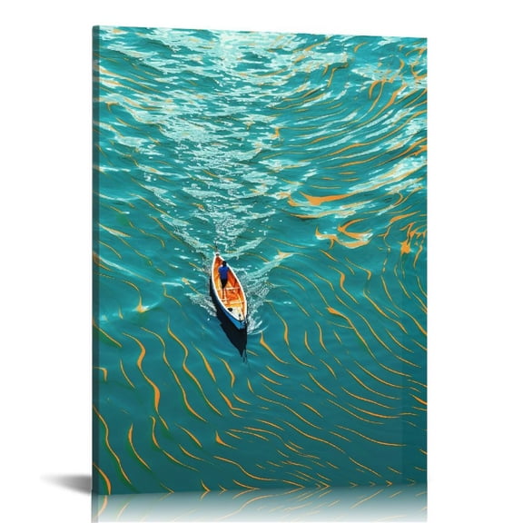 WERPE Bible Verses Christian Wall Art Decor Framed Canvas Poster - Jesus and Peter Walk on Water Scripture Wall Art Print Painting for Christian Home Office Decoration