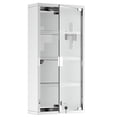 thumbnail image 2 of Living Room Cabinets kleankin Wall Mounted Medicine Cabinet, Locking Wall Cabinet with 4 Tier Shelves, Stainless Steel Frame and Glass Door, Lockable with 2 Keys, Silver, 12" x 24",Metal Cabinets, 2 of 9