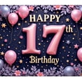 thumbnail image 3 of Balloon Decoration Happy 17th Birthday Floral Theme Party Backdrop for Teen Celebration Indoor Decoration Event, 3 of 7