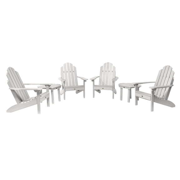 Highwood 6-pc Classic Westport Adirondack Set with 4 Classic Westport Adirondack Chairs and 2 Classic Wesport Side Tables - Outdoor, Eco-friendly, Synthetic Wood